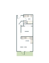 Open 1 Bed, 1 Bath - East Apt A East-604 floor plan